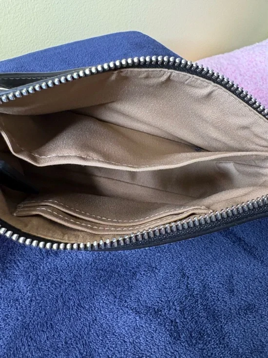 Coach Cream Logo Mini Wristlet with Black Trim - Picture 5 of 7